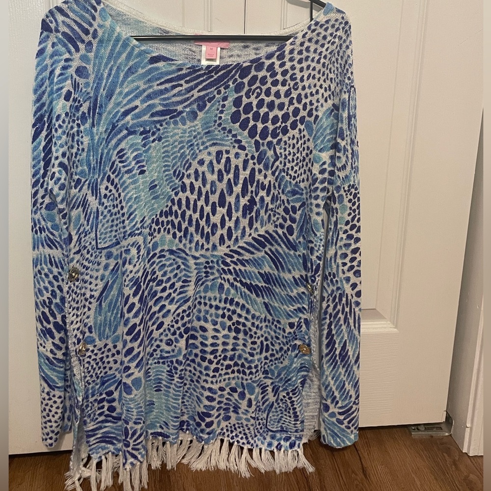 Lilly Pulitzer Ramona Sweater Blue Tang Gang